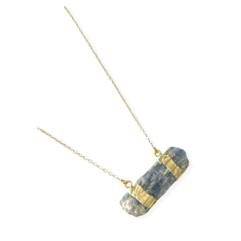 Horizon Bar Necklace - Kyanite & Gold