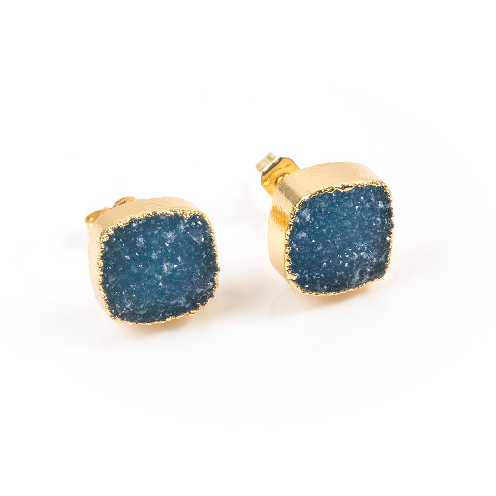 Stardust Square Druzy Studs