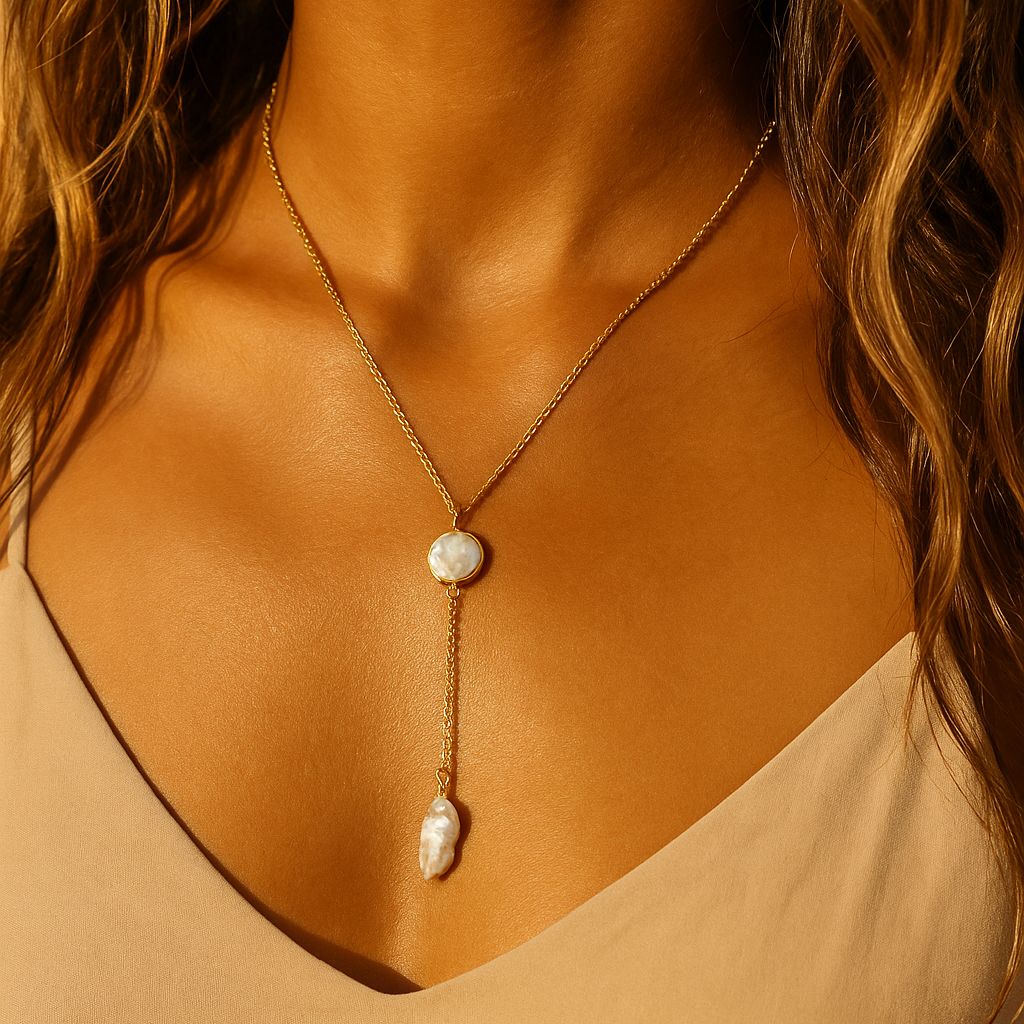 Luna Tides Lariat – Pearl & Gold