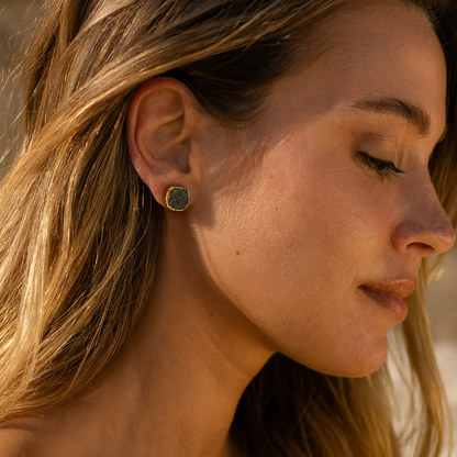 Stardust Square Druzy Studs