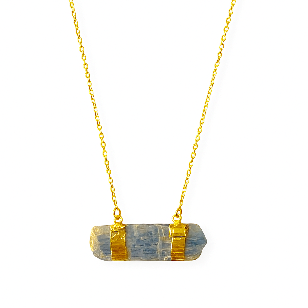 Horizon Bar Necklace - Kyanite & Gold