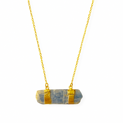 Horizon Bar Necklace - Kyanite & Gold