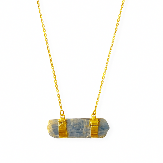 Horizon Bar Necklace - Kyanite & Gold