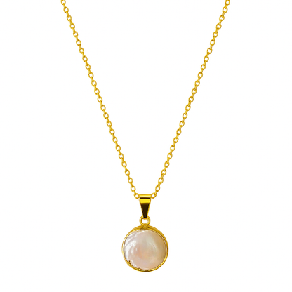 Sol Coin Necklace - Freshwater Pearl & Gold