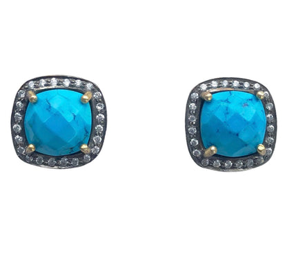 Pavé Halo Cushion Studs