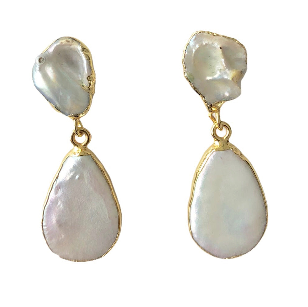 Sol Pearl Drop Earrings – Baroque & Gold