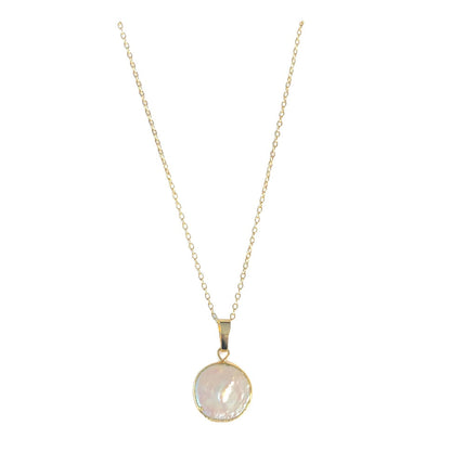 Sol Coin Necklace - Freshwater Pearl & Gold