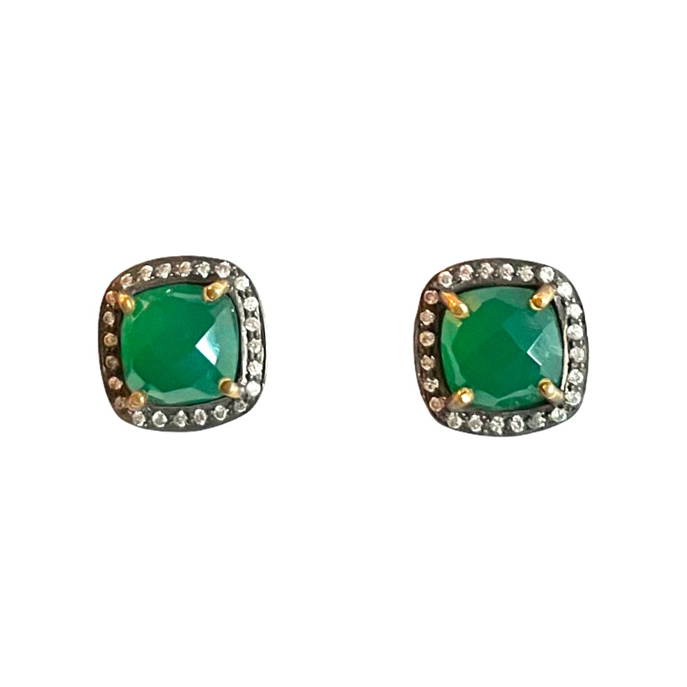 Pavé Halo Cushion Studs