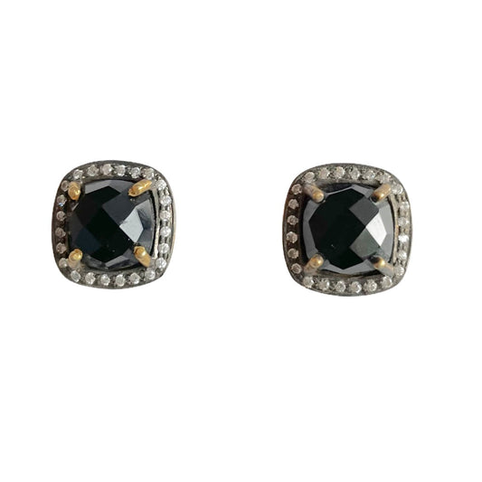 Pavé Halo Cushion Studs