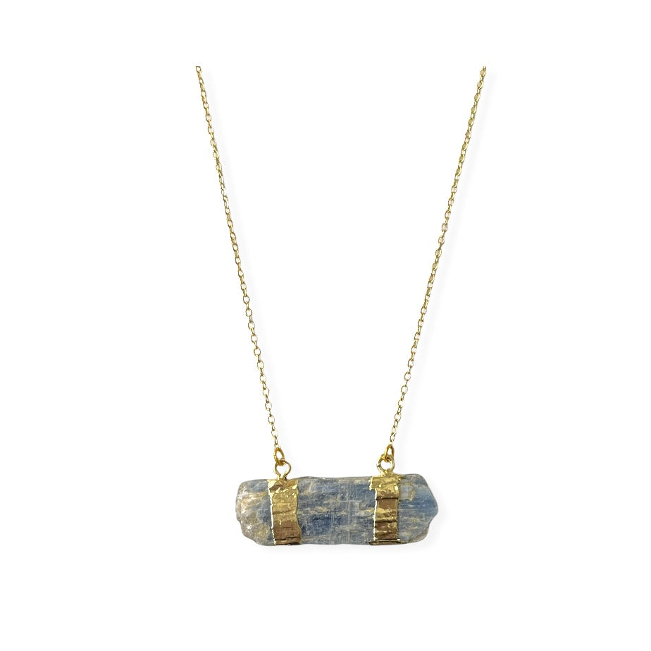 Horizon Bar Necklace - Kyanite & Gold