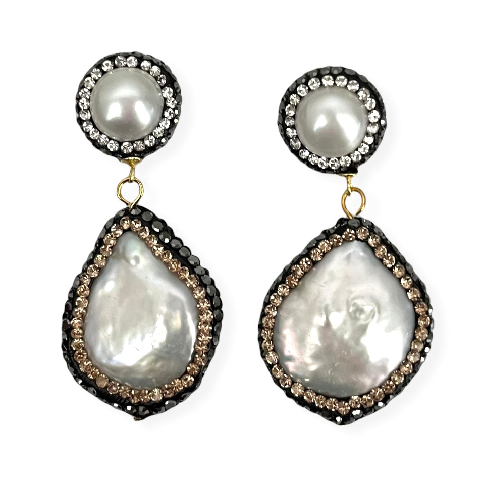 Luna Pavé Pearl Drops