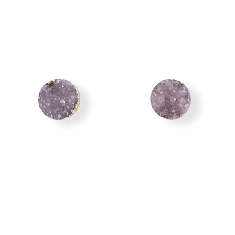 Stardust Round Druzy Earrings