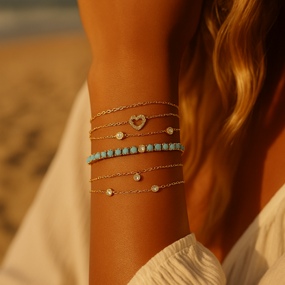Solura Azure Stack Bracelets on Model