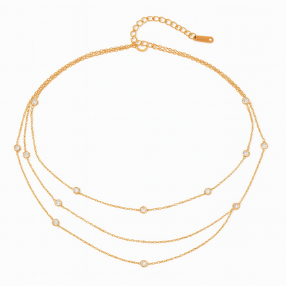Solura Celestia Triple Layer CZ Necklace