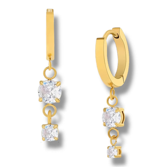 Solura Celestial Drops Cascade Huggie Earrings CZ