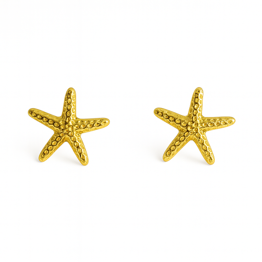 Solura Seastar Stud Earrings Yellow Gold