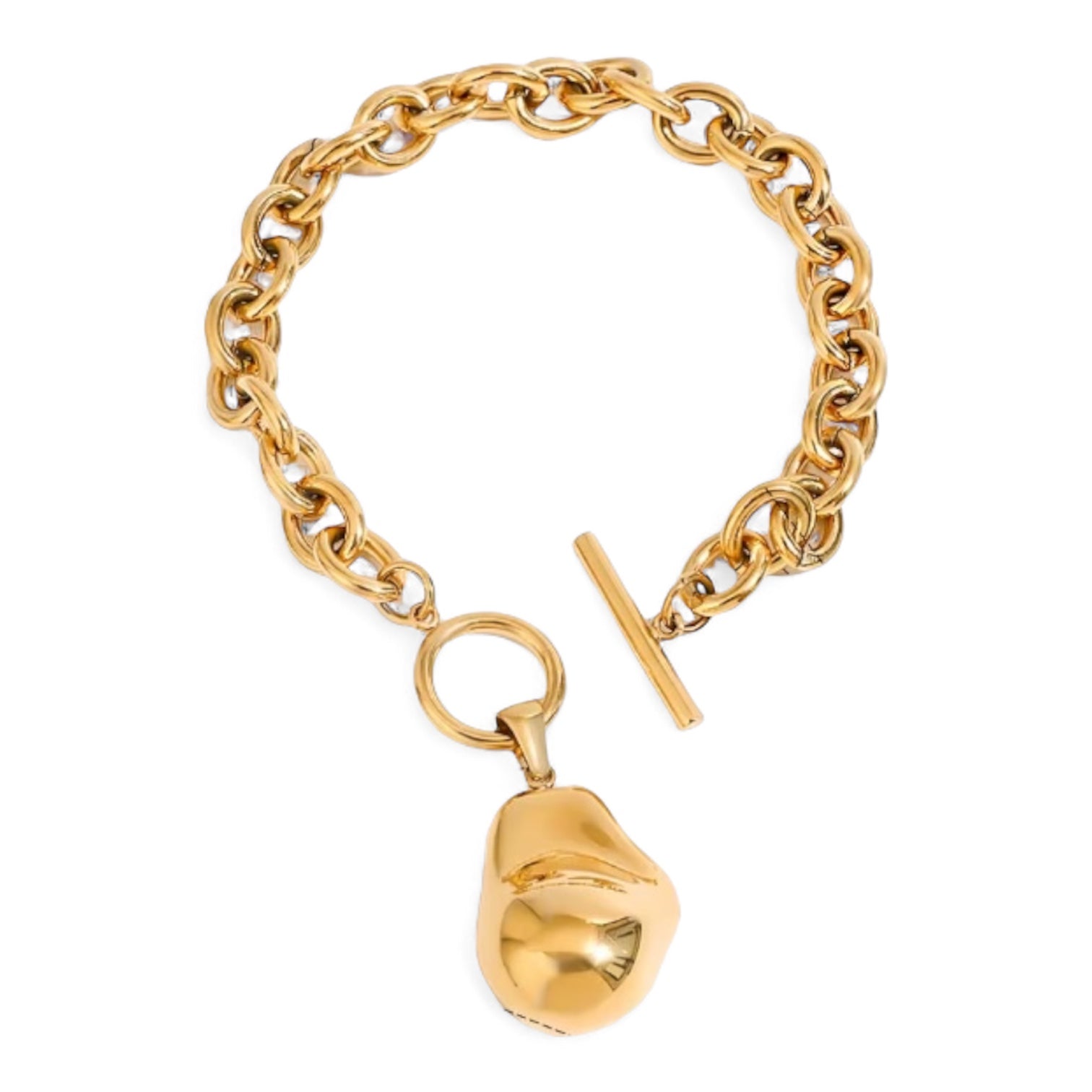 Solura Soleil Yellow Gold Chain Bracelet with Charm
