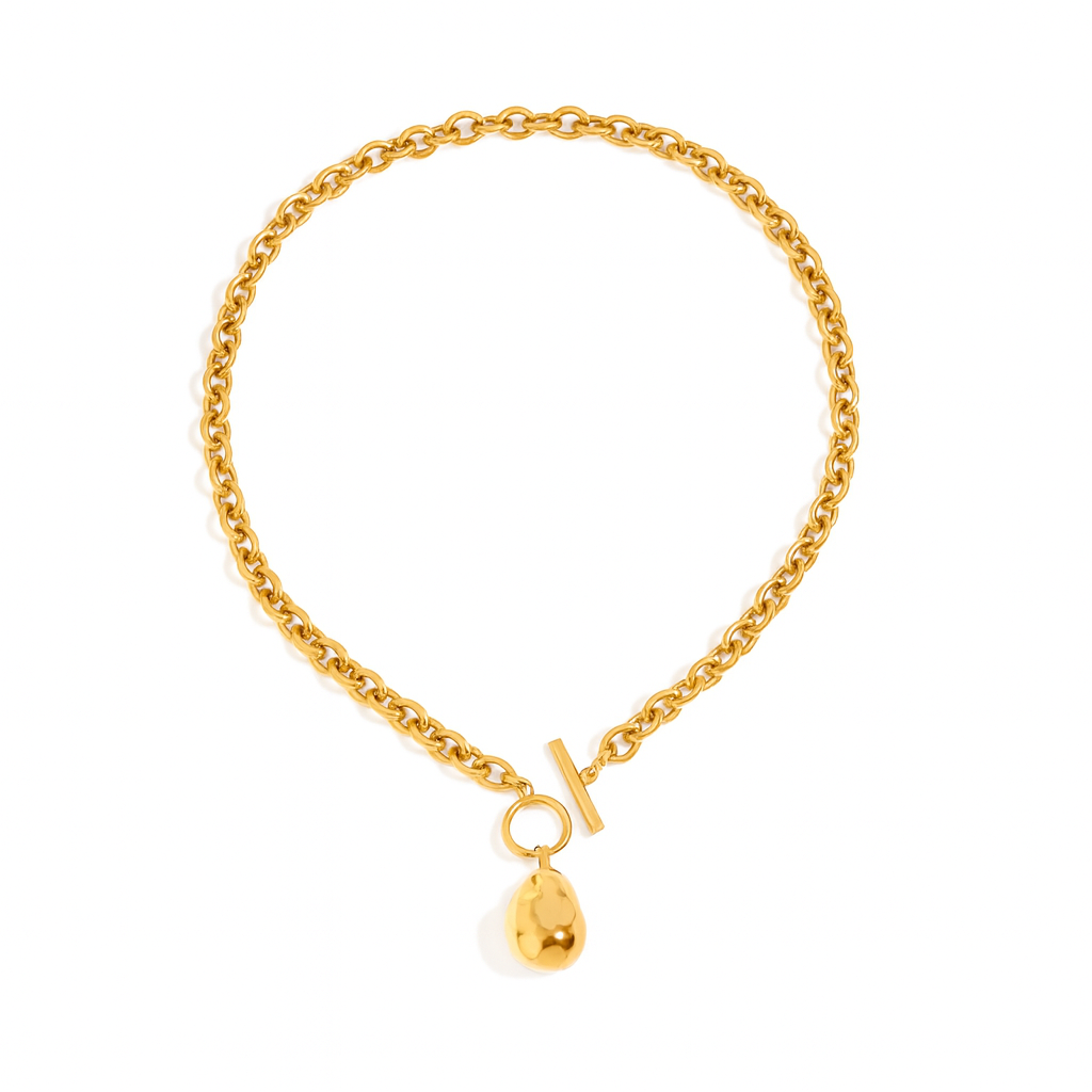 Solura Soleil Yellow Gold Chain Necklace with Charm