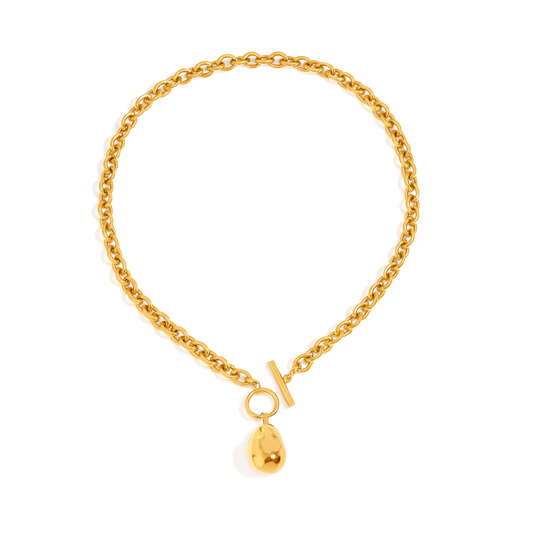 Solura Soleil Yellow Gold Chain Necklace with Charm