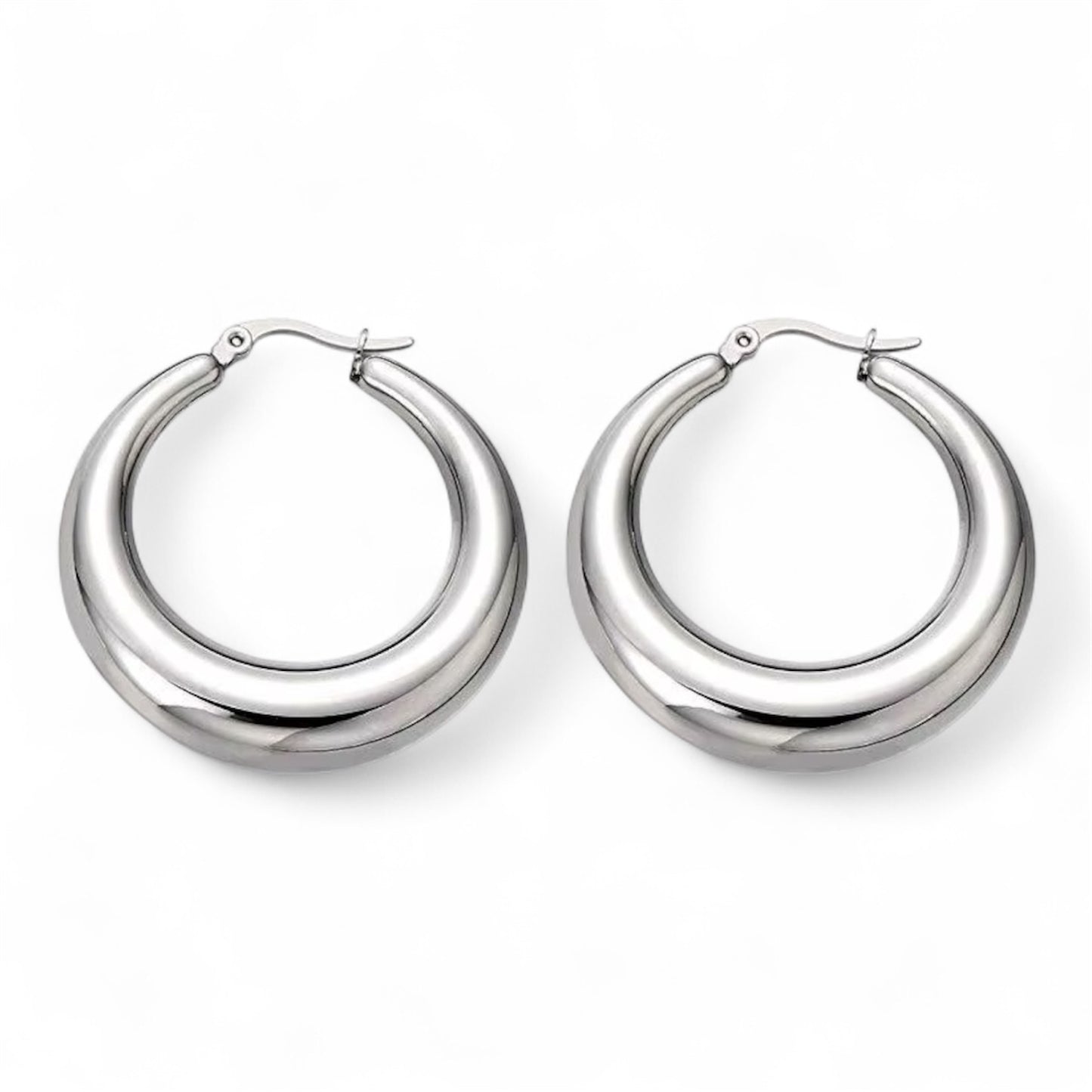 Solura Tidal Hoop White Gold Earrings