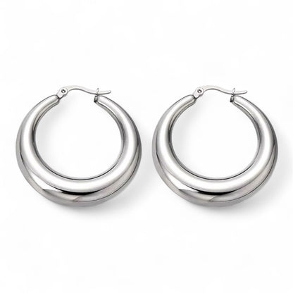 Solura Tidal Hoop White Gold Earrings