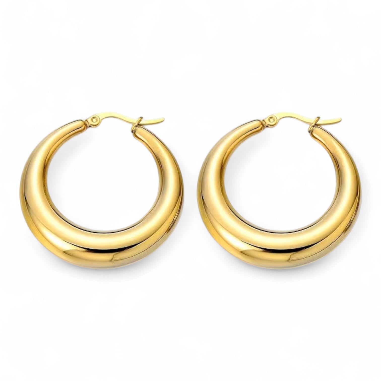 Solura Tidal Hoop Yellow Gold Earrings