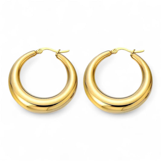 Solura Tidal Hoop Yellow Gold Earrings