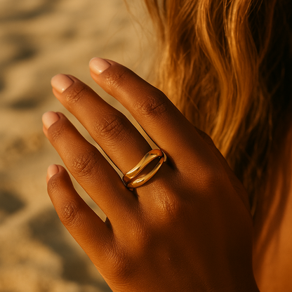 Solura Tidal Wave Stack Rings on Model