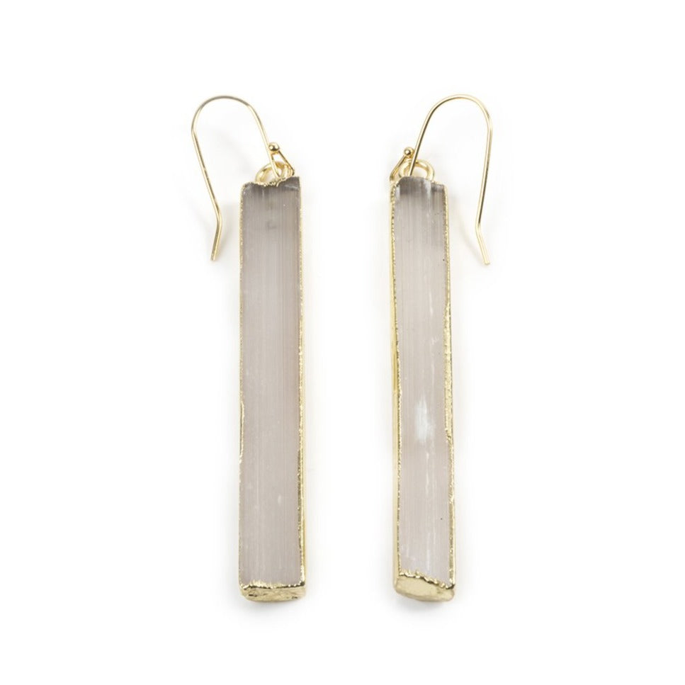 Selenite Moonbeam Earrings