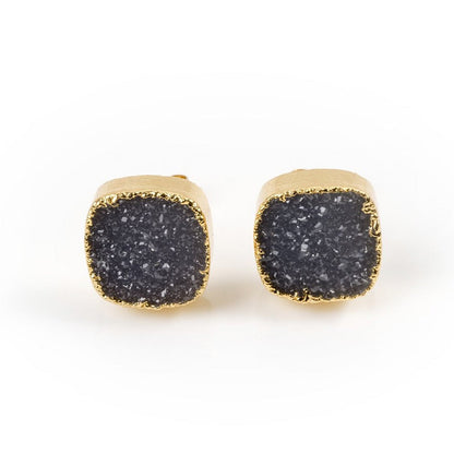 Stardust Square Druzy Studs
