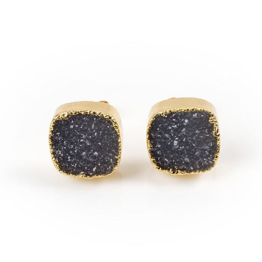 Stardust Square Druzy Studs