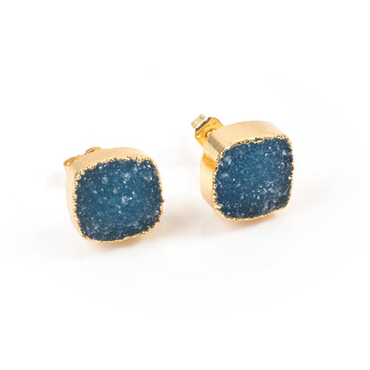 Stardust Square Druzy Studs