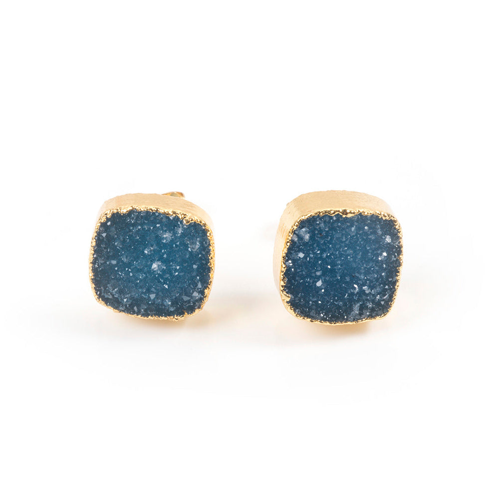 Stardust Square Druzy Studs