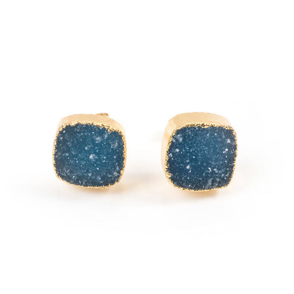Stardust Square Druzy Studs
